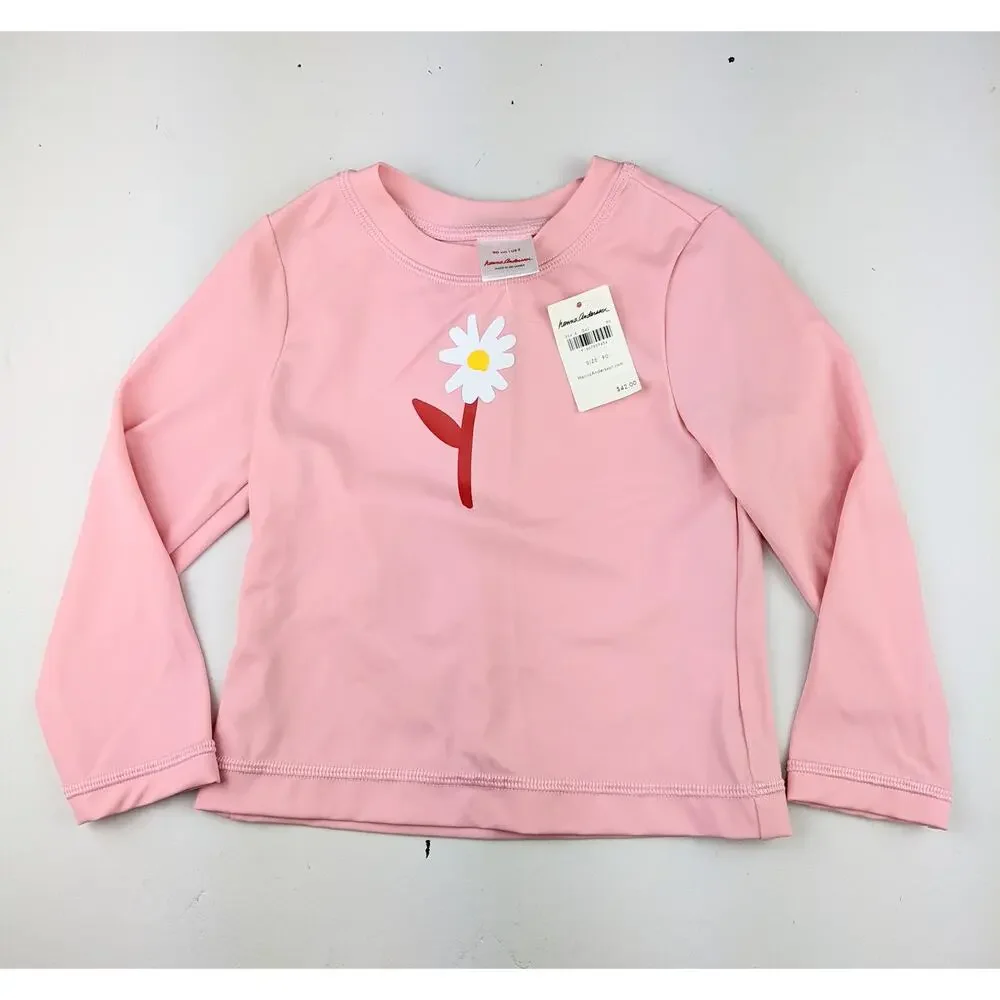 Hanna Andersson Light Pink Flower Rashguard 90 (3)